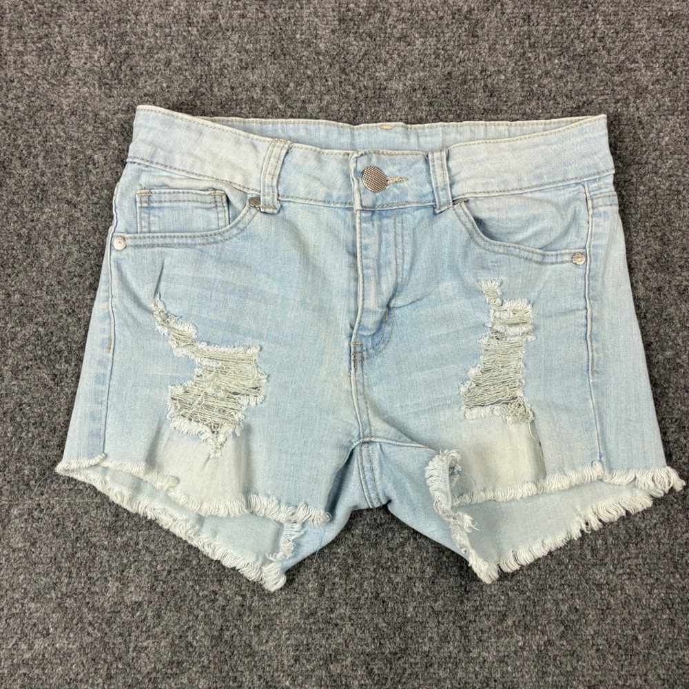 Ling Collection Distressed Light Wash Denim Cutoff Shorts Women Size Medium BOHO